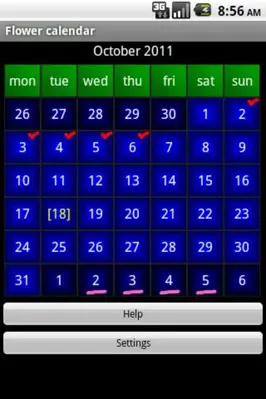 Flower calendar (free) android App screenshot 0