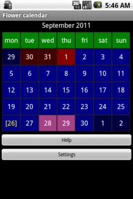 Flower calendar (free) android App screenshot 2